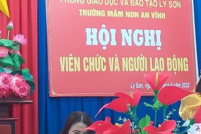 Hình ảnh hội nghị cán bộ viên chức Trường mầm non An Vĩnh